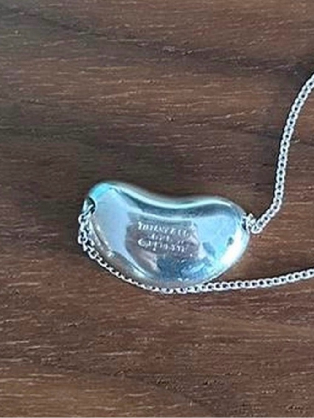 Tiffany & Co. Sterling Silver Bean Necklace with Blue Pouch - Picture 2 of 3